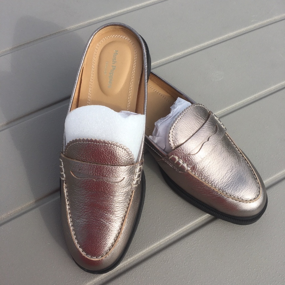 Hush Puppies Bailey Penny Mule Metallic Size 7